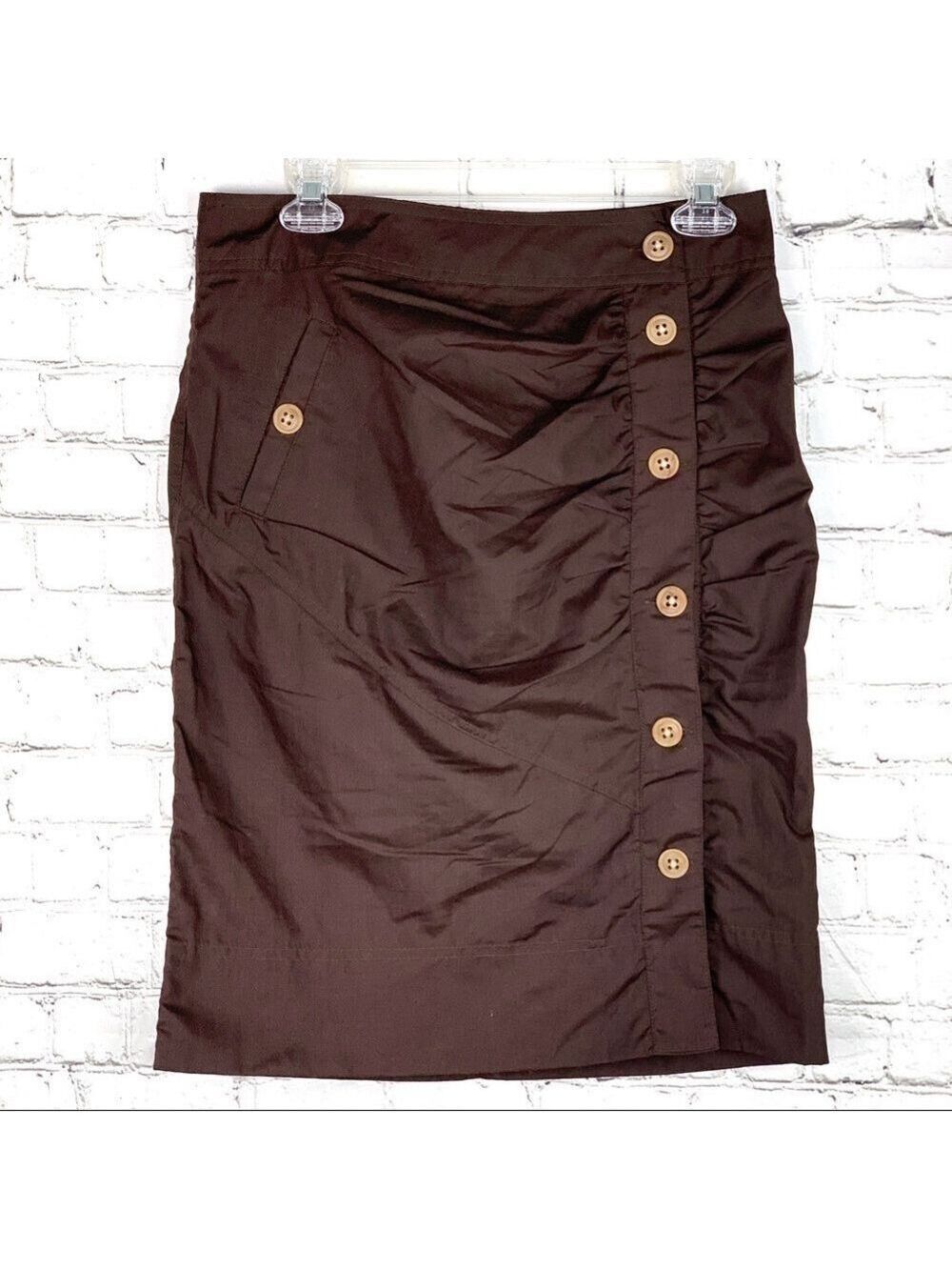 NEW-ARISTOCRATICO To Be Button Front, Ruched Gathers, Pockets, Fitted Midi Skirt